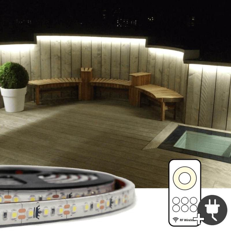 16 meter Helder Wit led strip voor buiten complete set kopen? Bestel