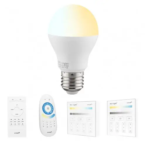 Dual White LED lamp set met afstandsbediening 6W E27