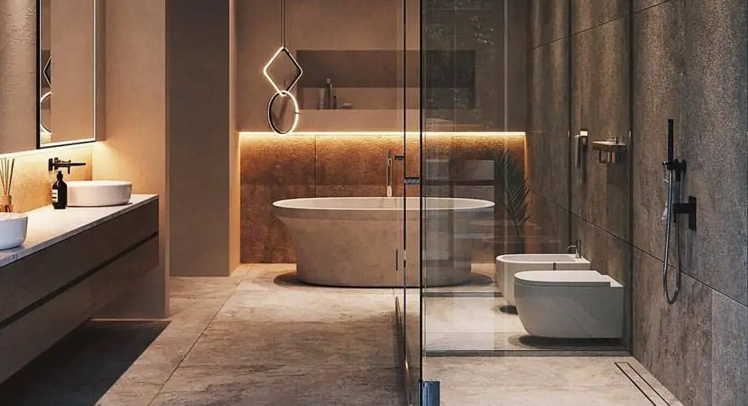 Badkamer met led-verlichting met de juiste lichtsterkte in lumen