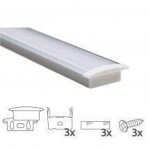 Led strip profiel inbouw Laag model - compleet inclusief afdekkap 1 meter 7 mm