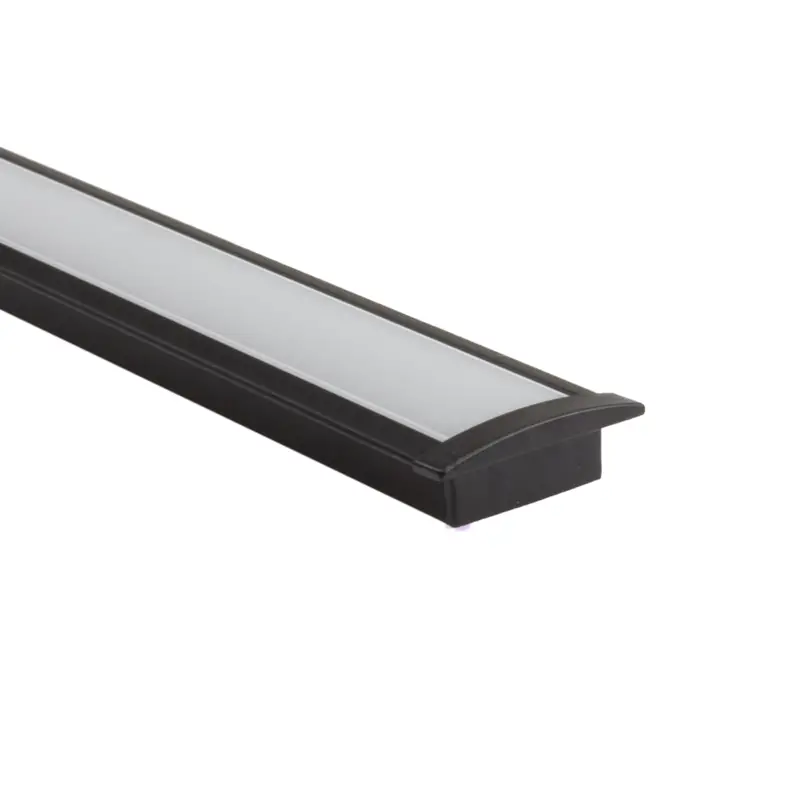 aluminium ledstrip profiel zwart inbouw 1m slim line 9 mm hoog compleet met afdekkap 11