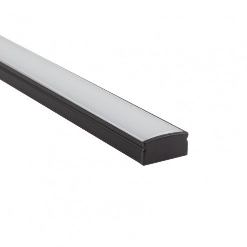 aluminium ledstrip profiel zwart opbouw 1m 9 mm hoog compleet met afdekkap 11