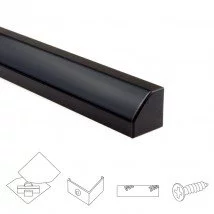 Ledstrip hoekprofiel zwart - Slim line - compleet inclusief afdekkap 4 meter