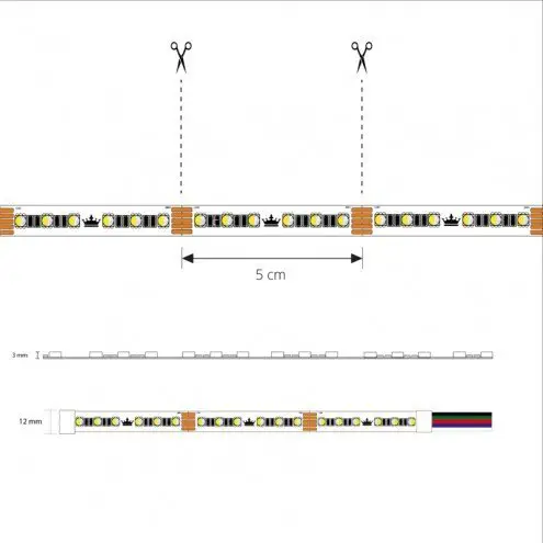 1 meter rgbw led strip complete set pro 96 leds per meter multicolor met helder wit 1