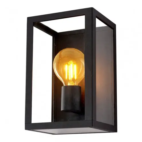 moderne zwarte wandlamp voor buiten met e27 zigbee filament led lamp 8