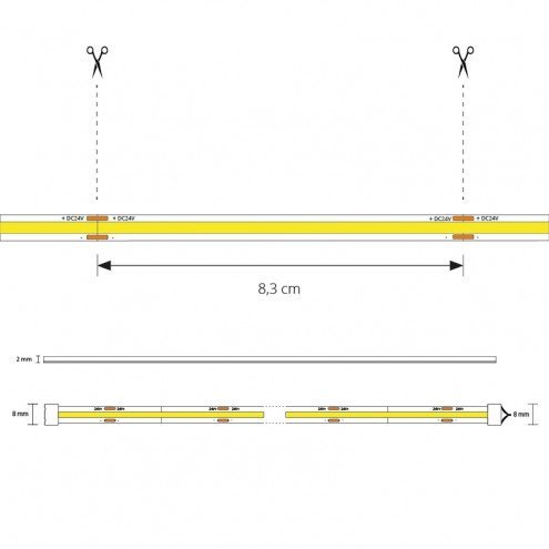 4 meter helder wit led strip cob met 384 leds per meter complete set 12
