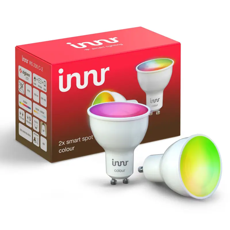 Voordeelset van 2 slimme Innr LED spots met GU10 fitting White and Color 5