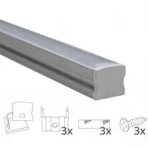 Ledstrip profiel opbouw Hoog model - compleet inclusief afdekkap 1 meter 15 mm