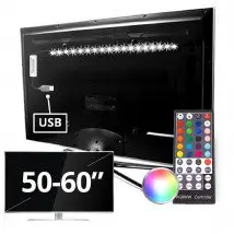 TV backlight set met 1 RGBWW ledstrip voor TV's 50-60 inch
