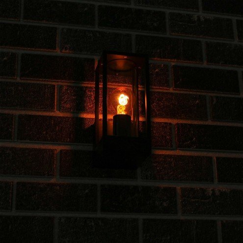 Moderne zwarte wandlamp voor buiten Glazen design Met E27 Zigbee filament led lamp 5