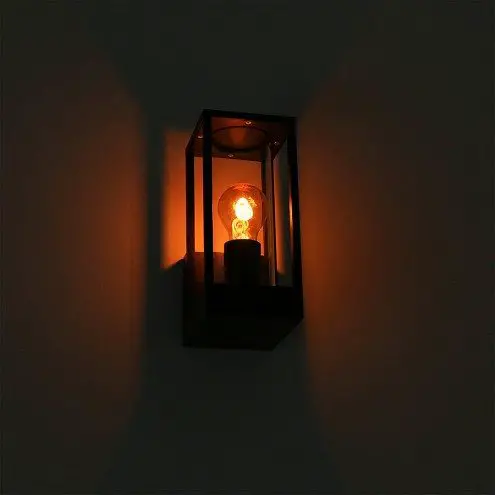 Moderne zwarte wandlamp voor buiten Glazen design Met E27 Milight led lamp 4
