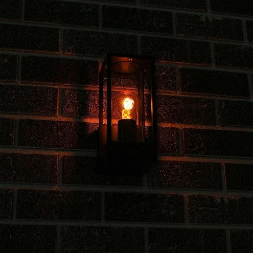 Moderne zwarte wandlamp voor buiten Glazen design Met E27 Milight led lamp 5