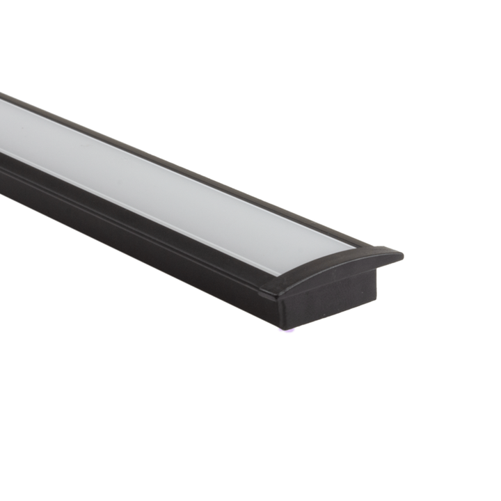 Aluminium ledstrip profiel zwart inbouw 2M Slim Line 7 mm hoog Compleet met afdekkap 4