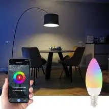 Tuya slimme led lamp 5 watt - E14 fitting - RGBWW Multicolor en Wit