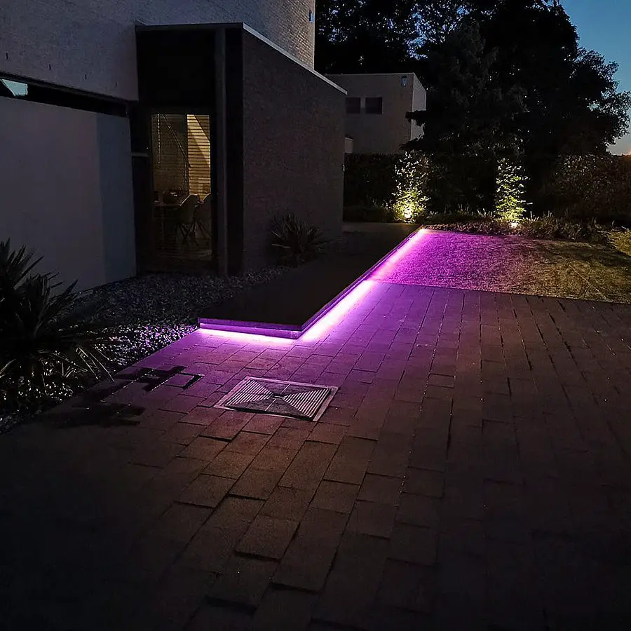 1 meter RGB Neon LED flex Midi Recht complete set neon verlichting met grondspiezen 4
