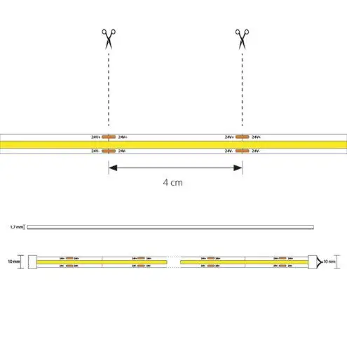 10 meter Helder Wit led strip COB met 504 leds per meter complete set 5