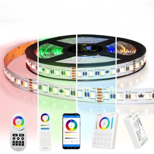 3 meter RGBW led strip complete set - Pro 96 leds per meter - Multicolor met Helder wit