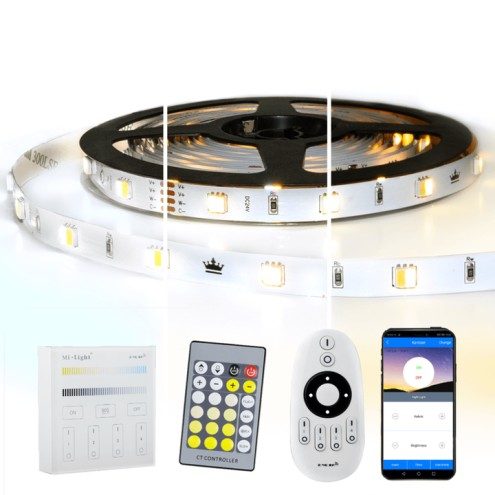 5 meter Dual White led strip complete set - Basic 300 leds