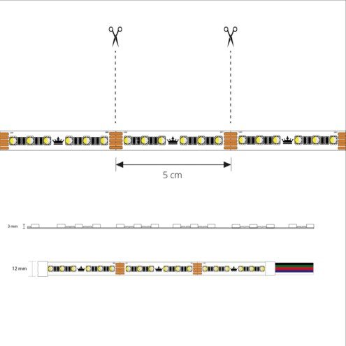 6 meter RGBW led strip Pro met 96 leds per meter Multicolor en Helder wit losse strip 4