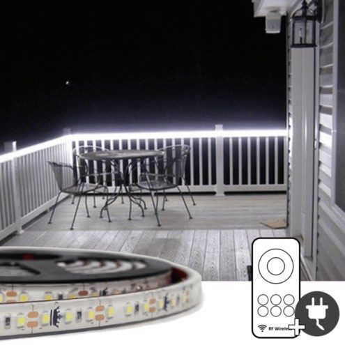 8 meter Koud Wit led strip voor buiten complete set