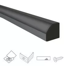 Aluminium ledstrip hoekprofiel zwart 4M breed - Compleet met afdekkap