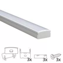 Aluminium ledstrip profiel opbouw 1M - 8 mm hoog - compleet met afdekkap