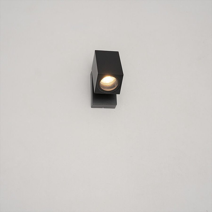 Antraciete wandlamp voor buiten met Zigbee GU10 spot Rechte kantelbare downlight 6