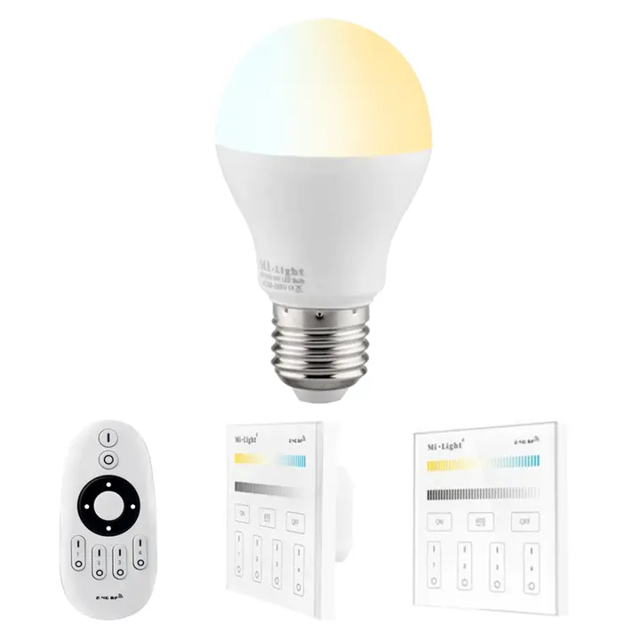 Dual White LED lamp set met afstandsbediening 6W E27