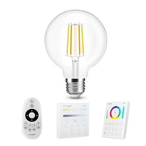 Dual White smart filament lamp van Milight 7W E27 fitting - G95 model - Met afstandsbediening