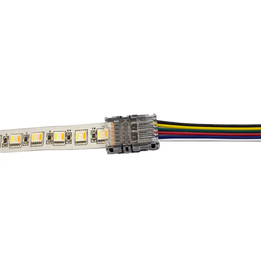 Koppelstuk tussen strip en kabel - RGBWW pro ledstrip IP20 - solderen niet nodig