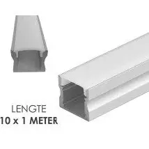 Ledstrip profiel opbouw Hoog model - compleet inclusief afdekkap 10 meter 15 mm
