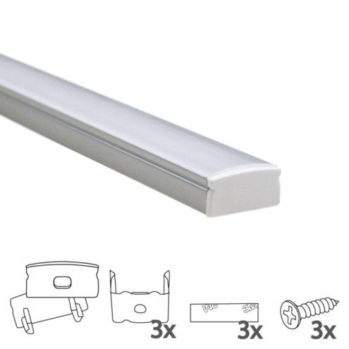 Ledstrip profiel opbouw Laag model - compleet met afdekkap 1