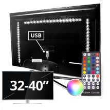 TV backlight set met 3 RGBWW ledstrips voor TV's 32-40 inch