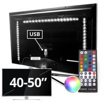 TV backlight set met 3 RGBWW ledstrips voor TV's 40-50 inch