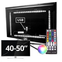 TV backlight set met 4 RGBWW ledstrips voor TV's 40-50 inch