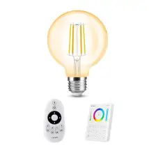 Milight Dual White smart filament lamp 7W E27 fitting - Amberkleurig G95 model - Met afstandsbediening